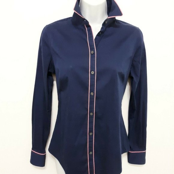 Banana Republic Milly Tops - Banana Republic Milly Collection Navy Dress Shirt